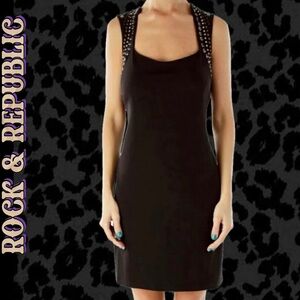 Chic Black Rock & Republic Studded Dress